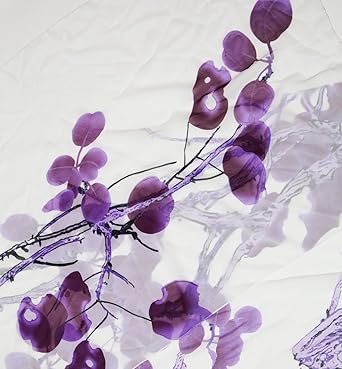 Elegant Purple Floral Chiffon Scarf – Lightweight & Flowing Neck Wrap (Approx. 160×50cm)