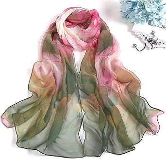 Dreamy Gradient Chiffon Scarf | Lightweight & Soft | Elegant Spring-Summer Wrap | Approx. 160×50cm
