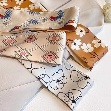 6-Pack Printed Satin Scarves Set | Elegant Patterns, Soft Touch, Endless Styling