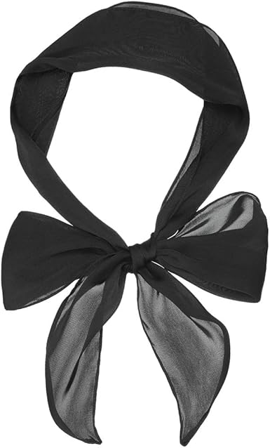 Classic Black Long Ribbon Scarf | Minimalist Neck Wrap & Hair Tie | 140cm Stylish Accessory