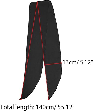 Classic Black Long Ribbon Scarf | Minimalist Neck Wrap & Hair Tie | 140cm Stylish Accessory