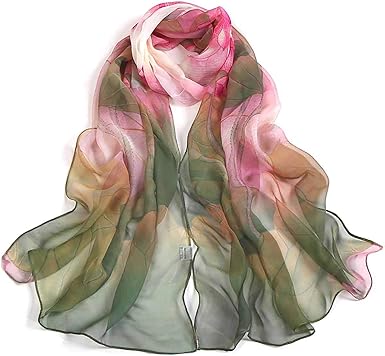 Dreamy Gradient Chiffon Scarf | Lightweight & Soft | Elegant Spring-Summer Wrap | Approx. 160×50cm