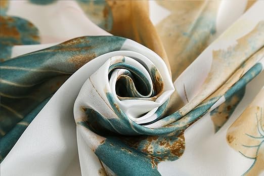 Elegant Blue-Gold Scarf | Fluid Design with Artistic Gradient | Approx. 70.8" x 27.5"