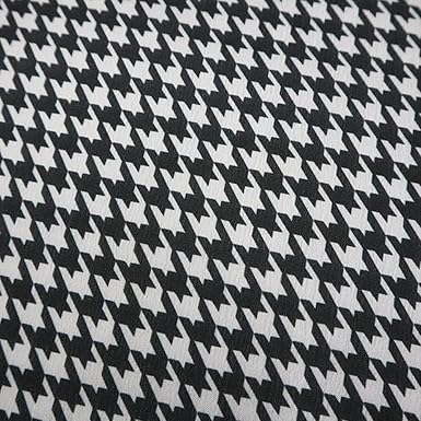 Classic Black & White Houndstooth Square Scarf – Elegant Lightweight Silk-Like Accessory (Approx. 70×70cm)