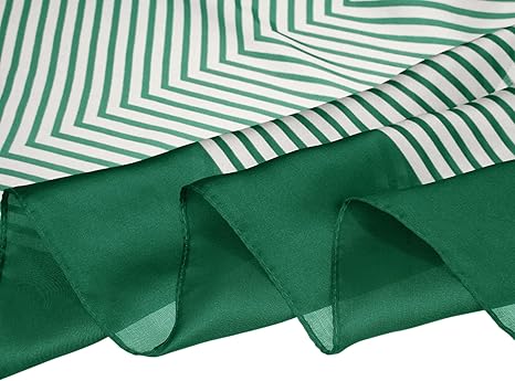 70cm Geometric Print Square Scarf | Green Contrast Design | Elegant & Versatile